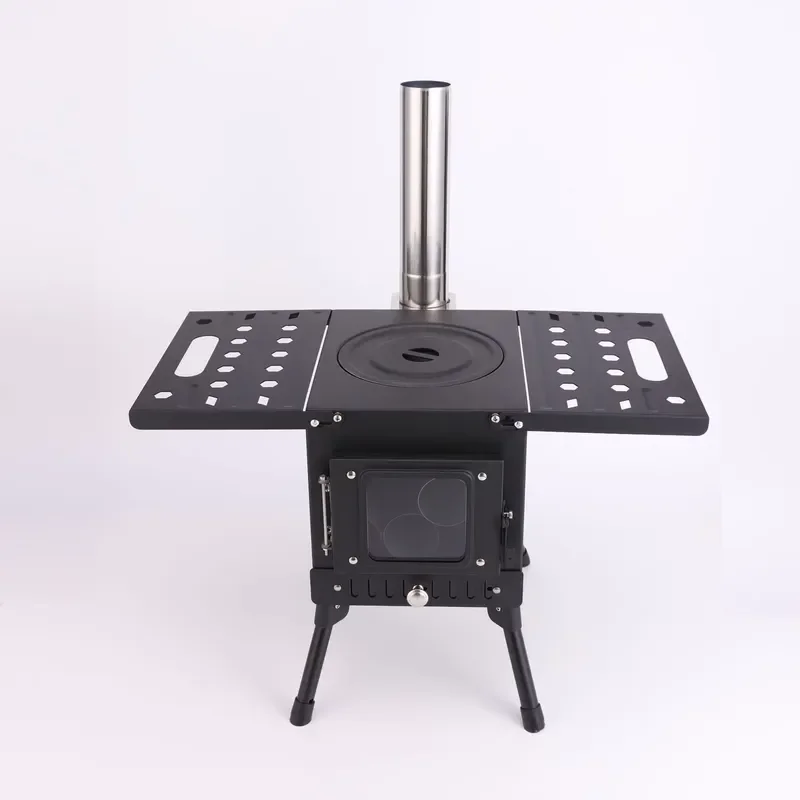 

Foldable Wood Burning Stove for Outdoor Camping Travel BBQ Picnic Stainless Steel Manual Firewood Stove Windproof Flameout