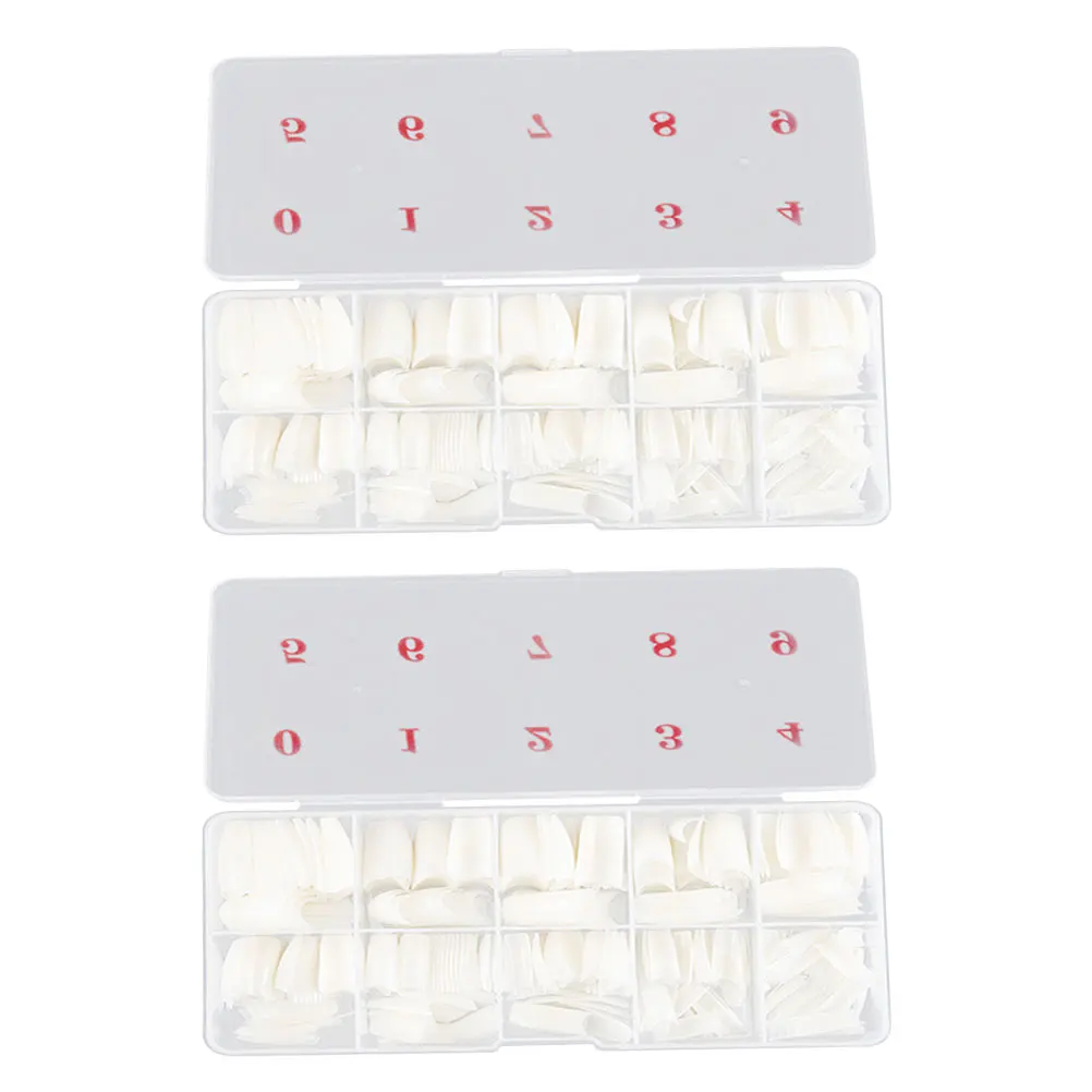

1000 Pcs Fake Nails Full Tips Cover French Stamps Plastic Artificial Fingernails Manicure DIY Nail Supplies Easy Apply At