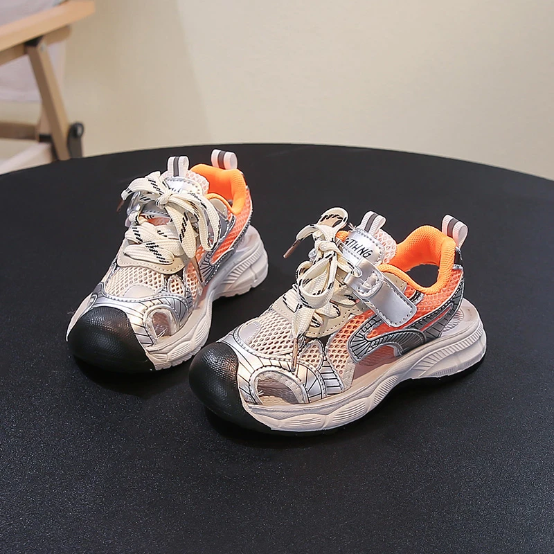 

Children Sports Sandals Toes Capped Mesh Breathable Kids Running Shoes Soft Bottom 2026 Summer New Kids Casual Shoes Non-slip