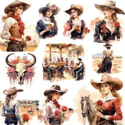 20Pcs/Pack Western Cowboy Beauty Sticker DIY Craft Scrapbooking Album Junk Journal Decorative Stickers