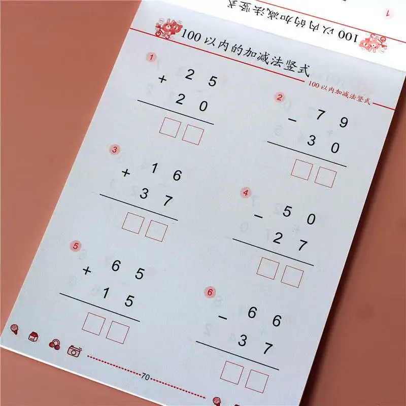 Addition And Subtraction Within 100 Maths Workbook Primary School Training Book Arithmetic Exercise Books Notebooks