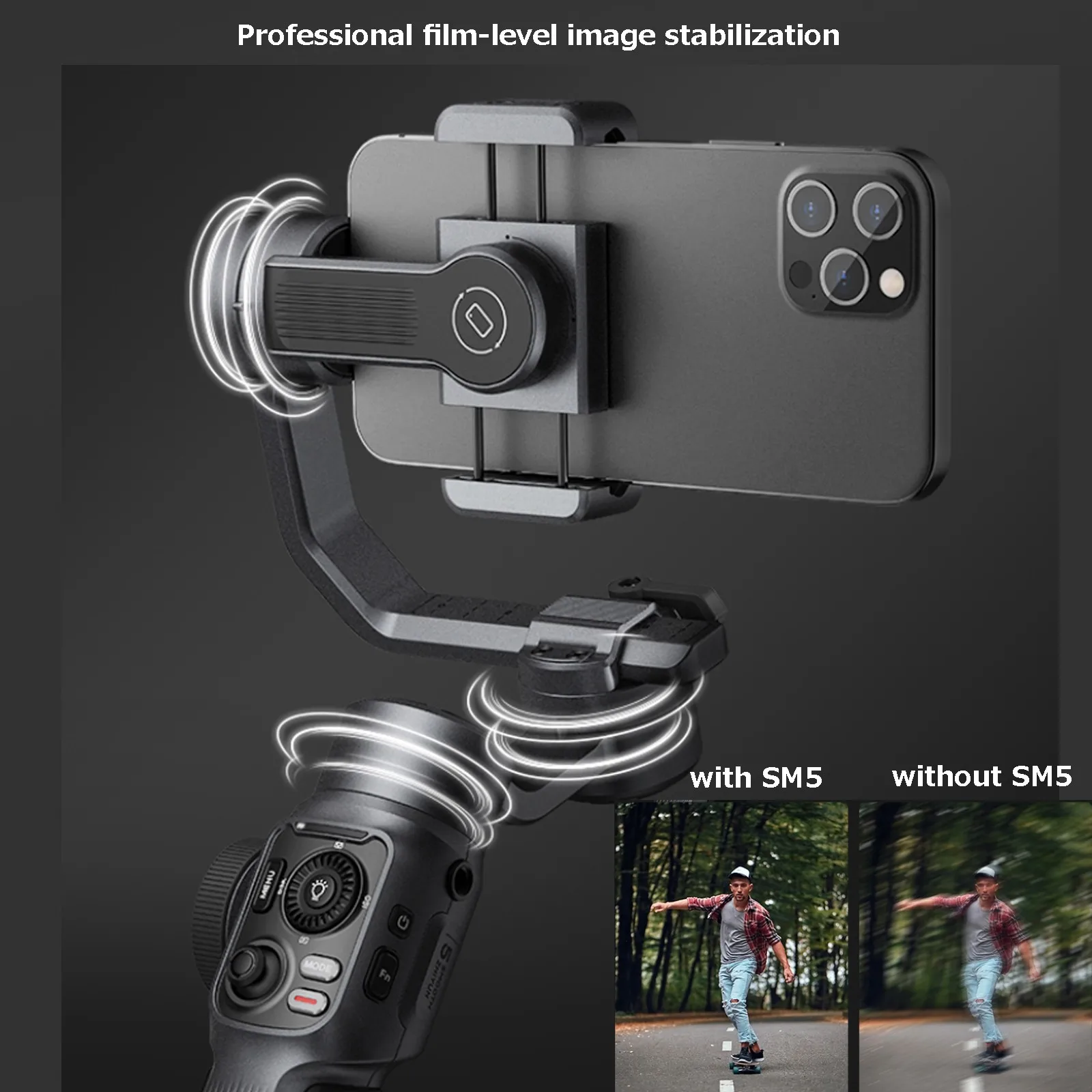 Zhiyun Smooth 5 3-Axis Anti Shake Stabilizer Handheld Gimbal for Smartphone iPhone 13 Pro Max 12 11 Xiaomi Samsung Huawei