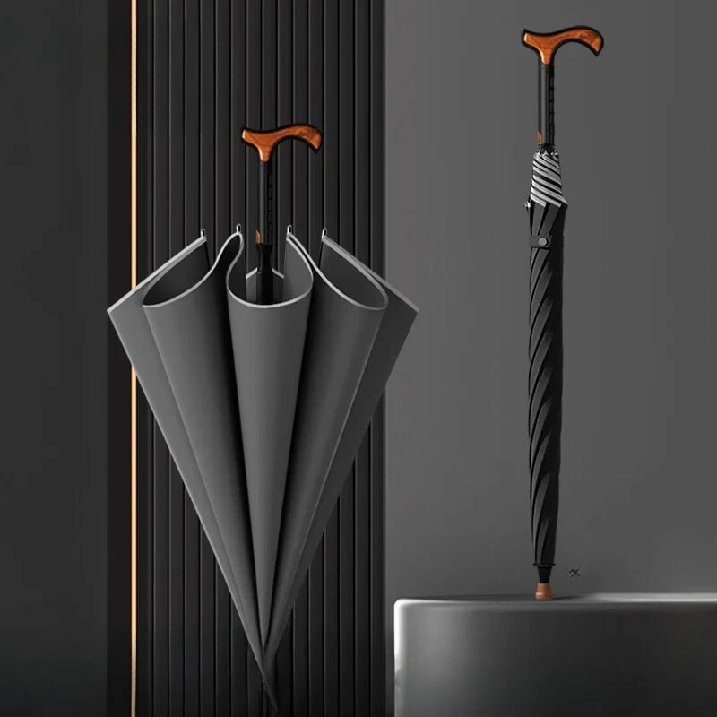 

‌Detachable Walking Cane Umbrella Auto Open Anti-Slip Reflective for Elderly Weatherproof Hiking Staff with Carry Case