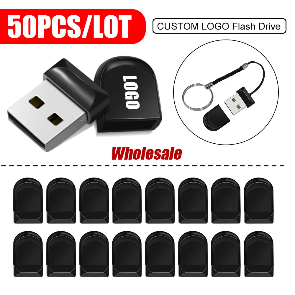 

50PCS Mini USB 2.0 Stick 4G 8GB Creative Pen Drive 16G 32G High-Speed USB Flash Drive 2.0 64GB Free Logo Publicity Gift Pendrive