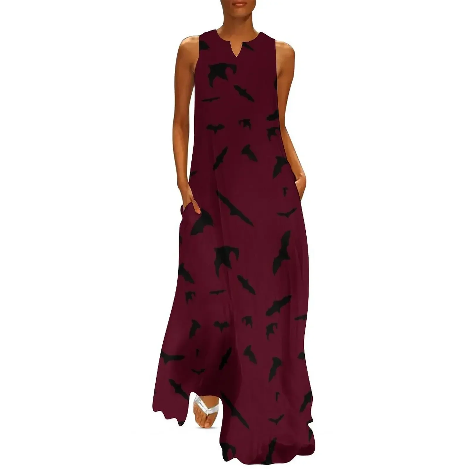 

Bats on burgundy #4d0013 Long Dress Women's long dress prom dress 2025 for women Woman's evening