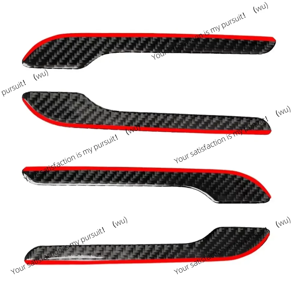 For Tesla Model 3 Y 2017 2021 (4 Pieces) Enhance The Appearance With Carbon Fiber Door Handle Decor Panel Trim