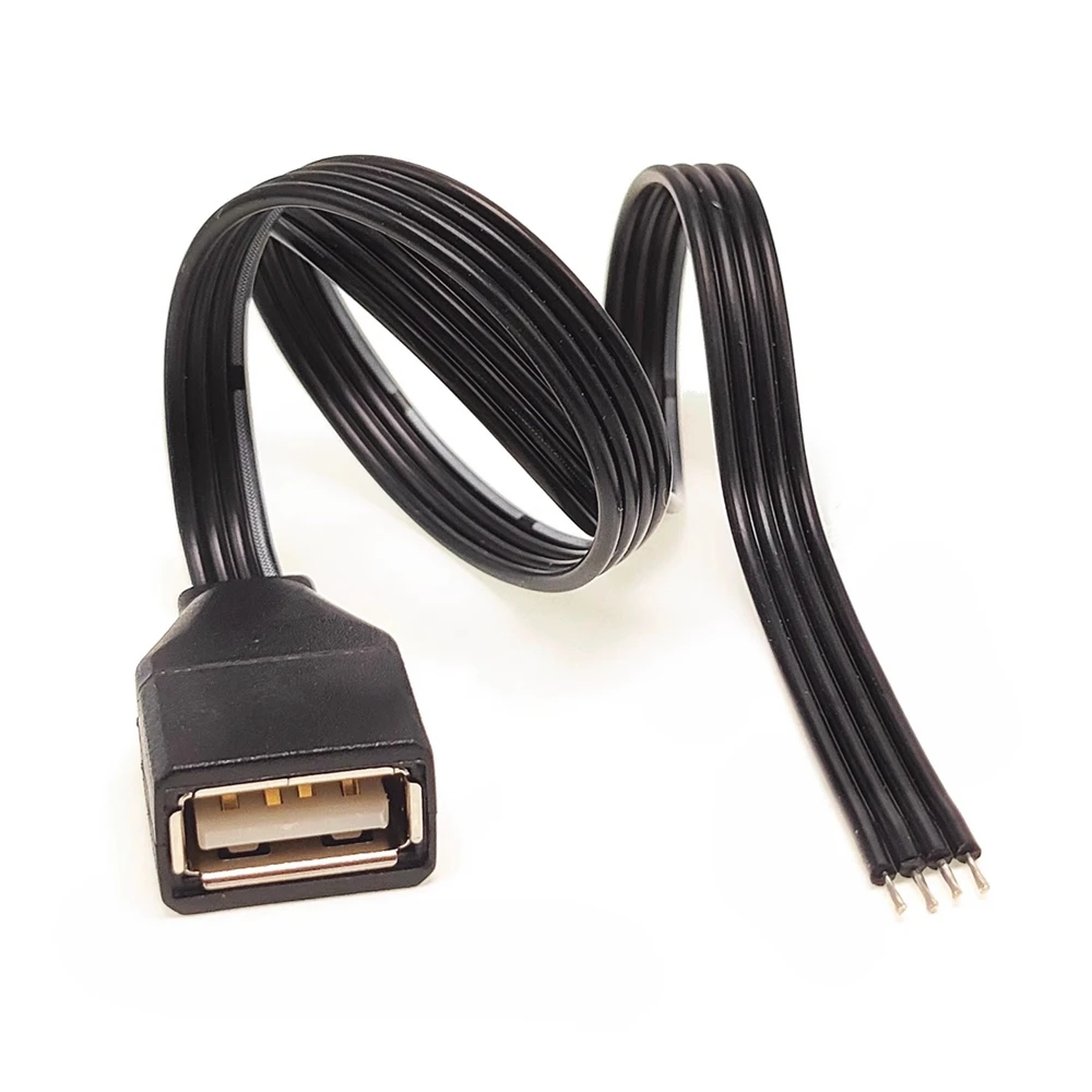 USB male and female connector power cord 4-core data cable extension cable USB single head cable elbow DIY connector cable