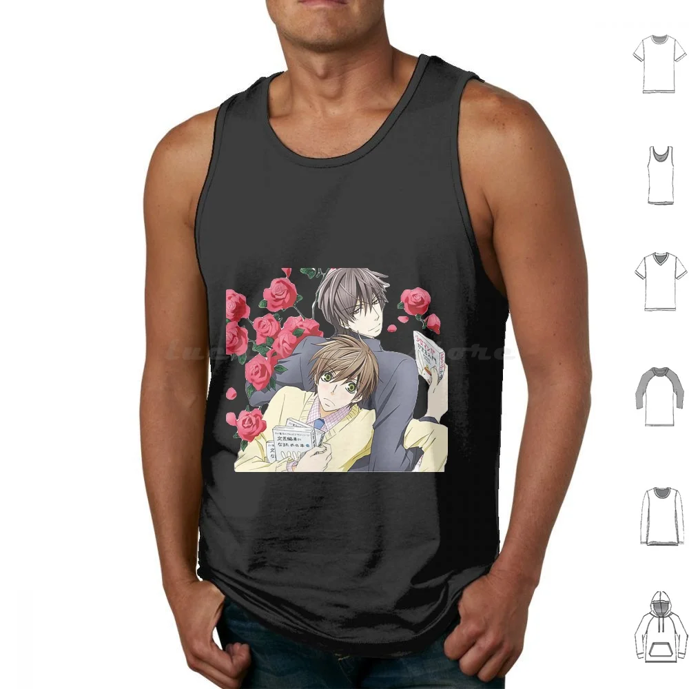 Sekaiichi Hatsukoi Roses Tank Tops Vest Sleeveless Sekaiichi Hatsukoi Takano Onodera Junjou Romantica Yaoi Senpai Rose Flower