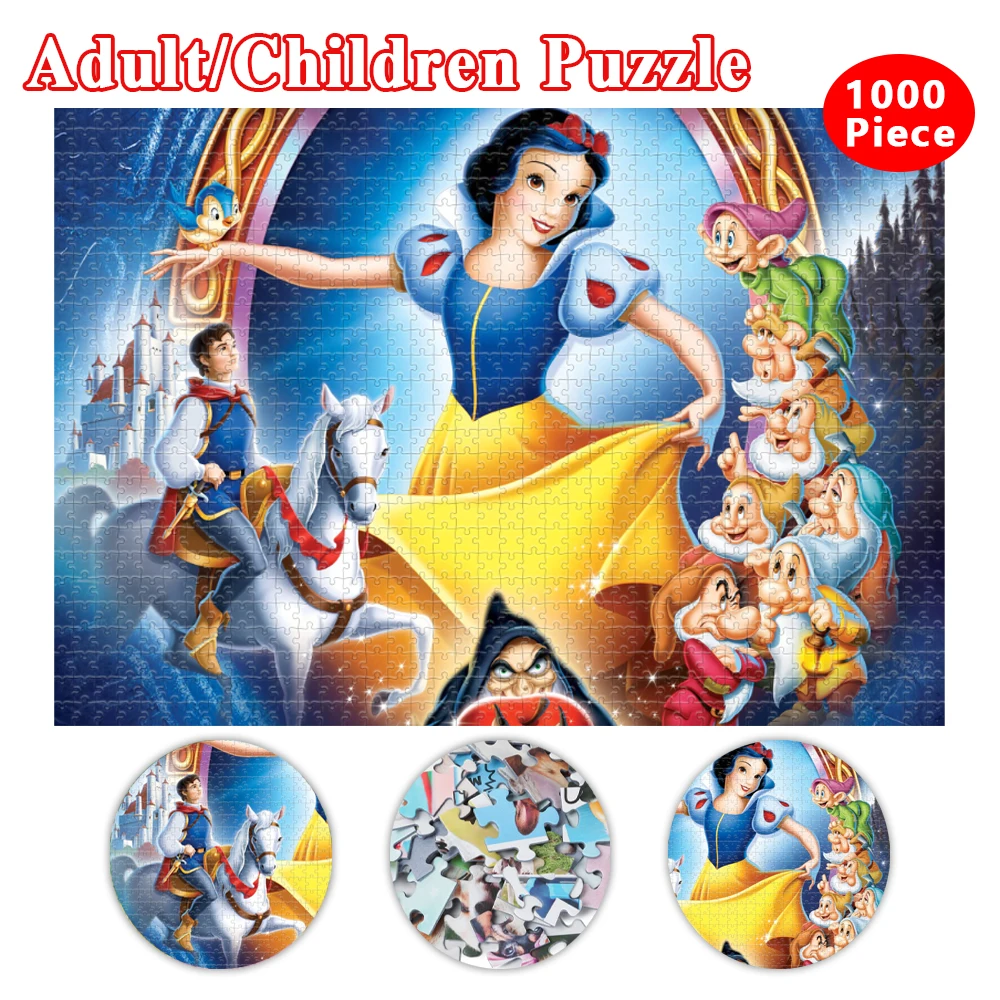 

1000 Pieces Puzzle for Kids Disney Snow White and The Seven Dwarfs Jigsaw Puzzle Cartoon Pictures Entertainment Toys and Gifts