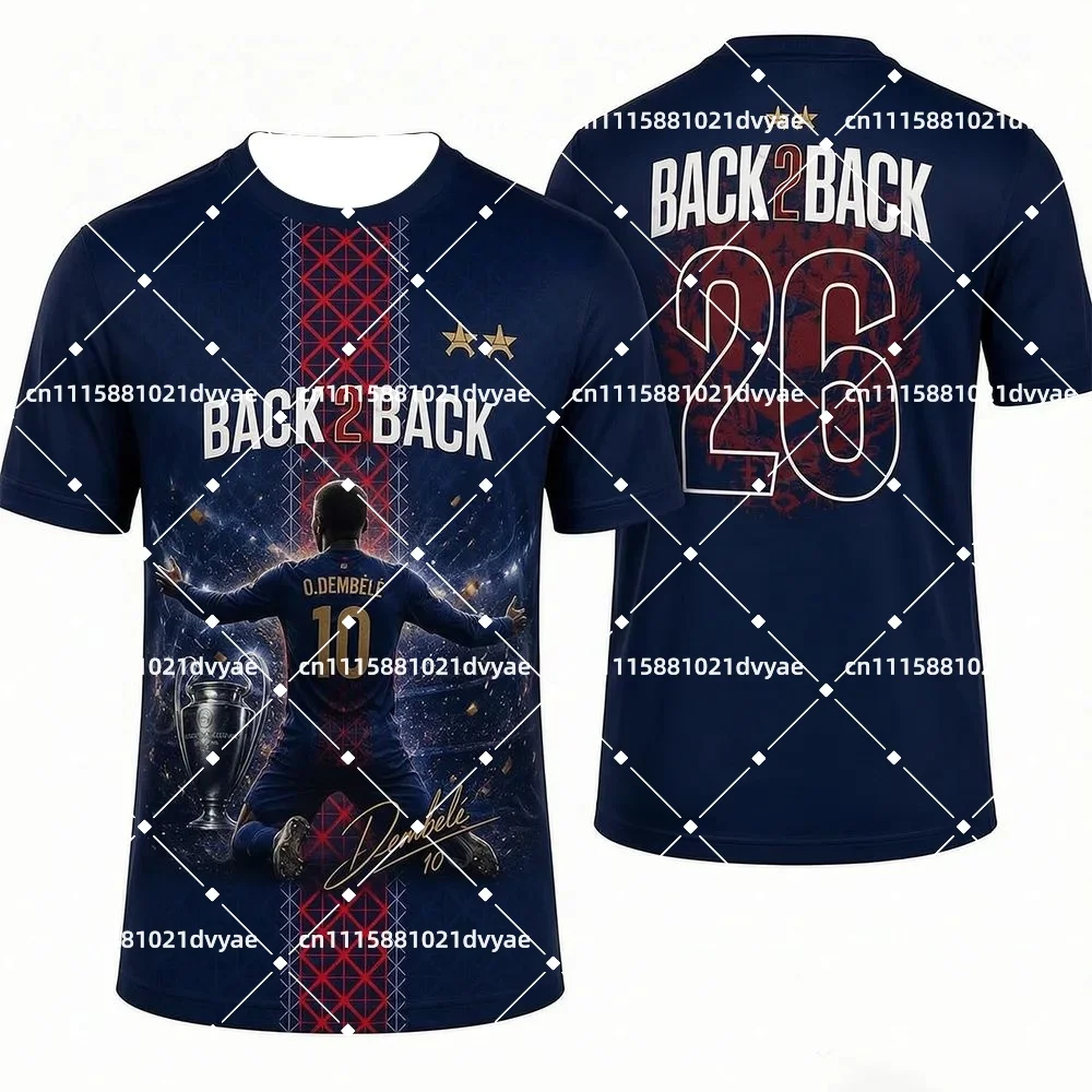 2026 Summer T-Shirt - Men's and Women's Universal Adult and Children's Short-Sleeved Shirt for Football Fans