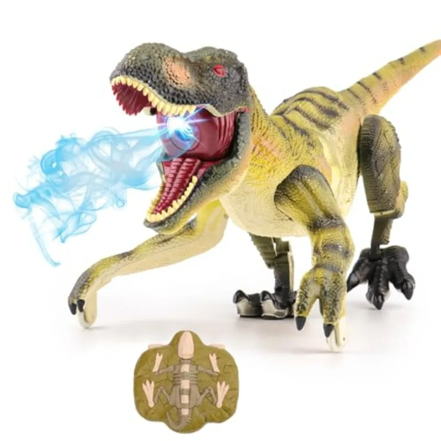 

Remote Control Dinosaur Toys for 3-4 5-7 8-12 Year Old - Realistic T-Rex RC Walking Dino with Light Roaring Spray Touch Sensing