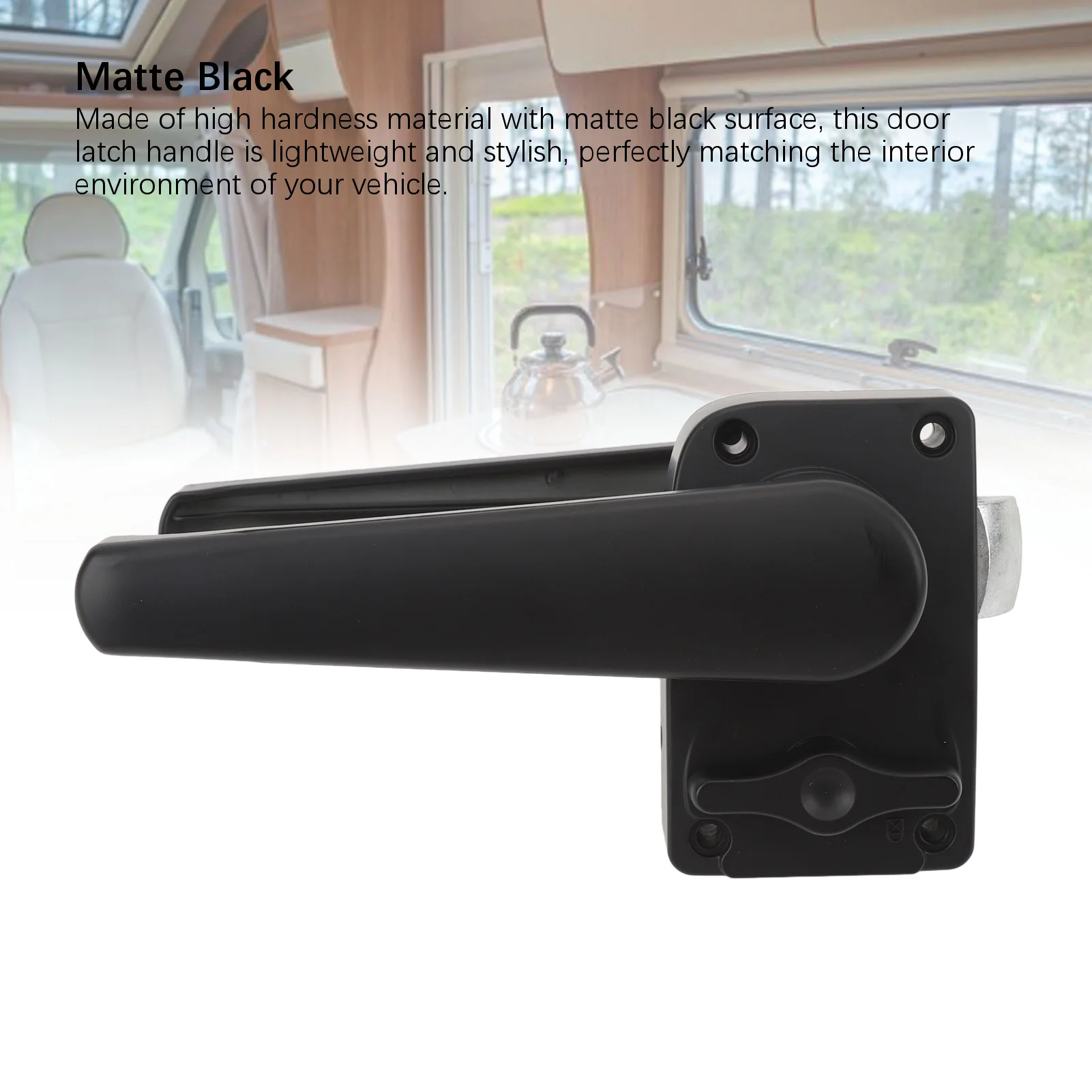RV Toilet Door Latch Protect Privacy Bathroom Door Latch Handle With Reverse Lock for RV Campers Trailer Matte Black