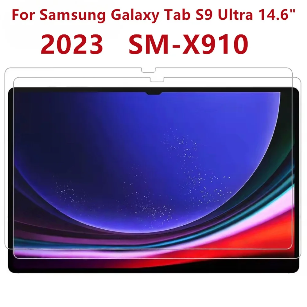 2 Stück gehärtetes Glas Displayschutzfolie für Samsung Galaxy Tab S9 Ultra 14,6 Zoll 2023 SM-X910 kratzfeste klare Schutzfolie
