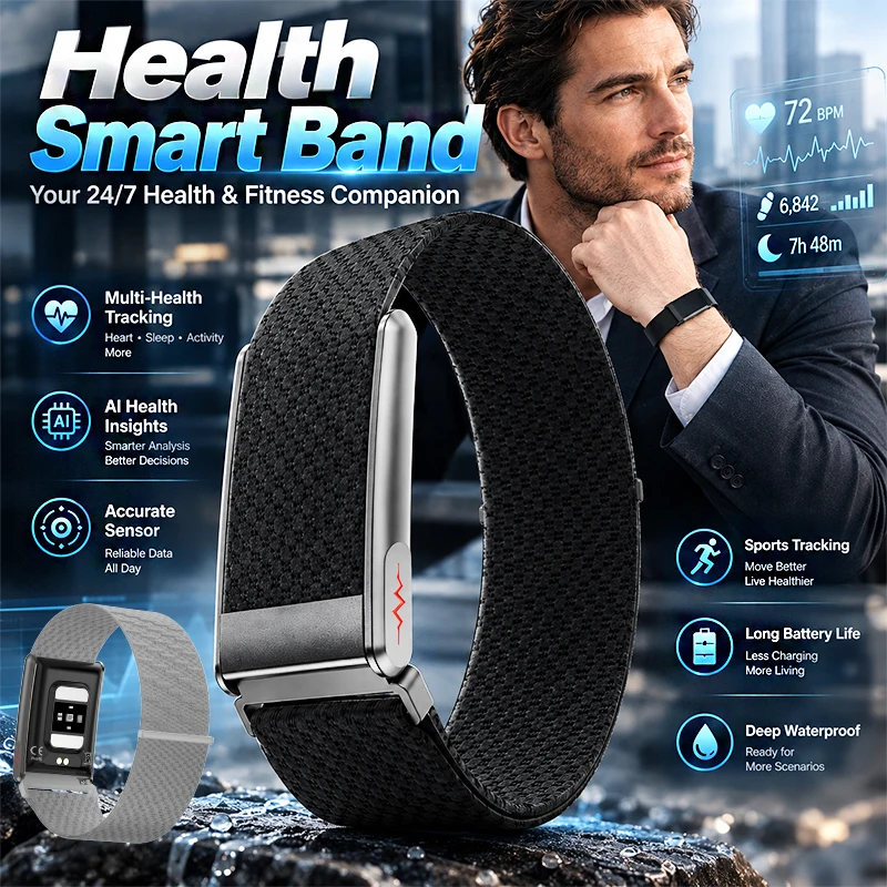 ECG+HRV Health Smart Bracelets Heart Rate Blood Pressure Body Fat BMI Body Temperature Fitness Sports Tracker Smart Bracelet