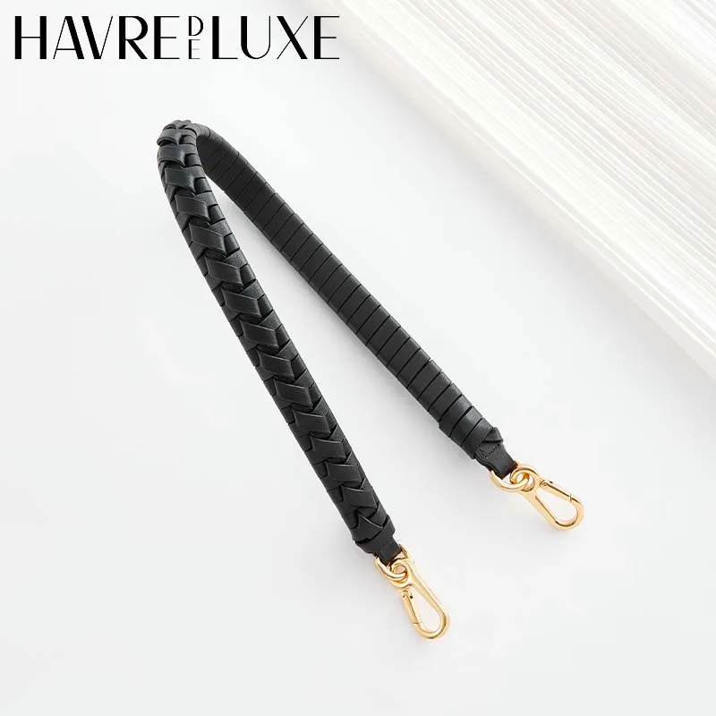 Black spiral woven shoulder strap for women bag durable fashion not easy to fade bag modification bag accessories