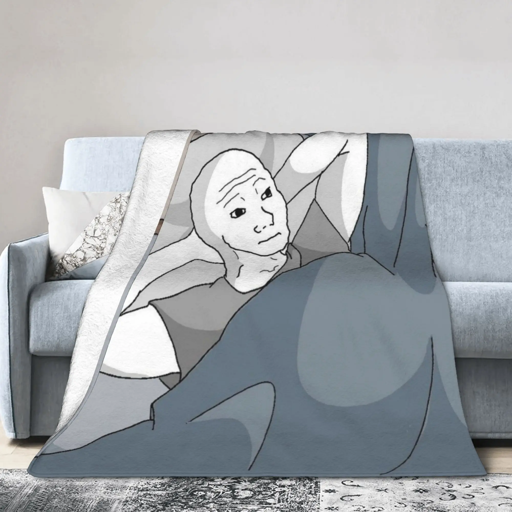 Comfort Wojak Meme  Blanket Accessories Sofa Decorative  Throw Blankets Super Soft Fleece for Outdoor