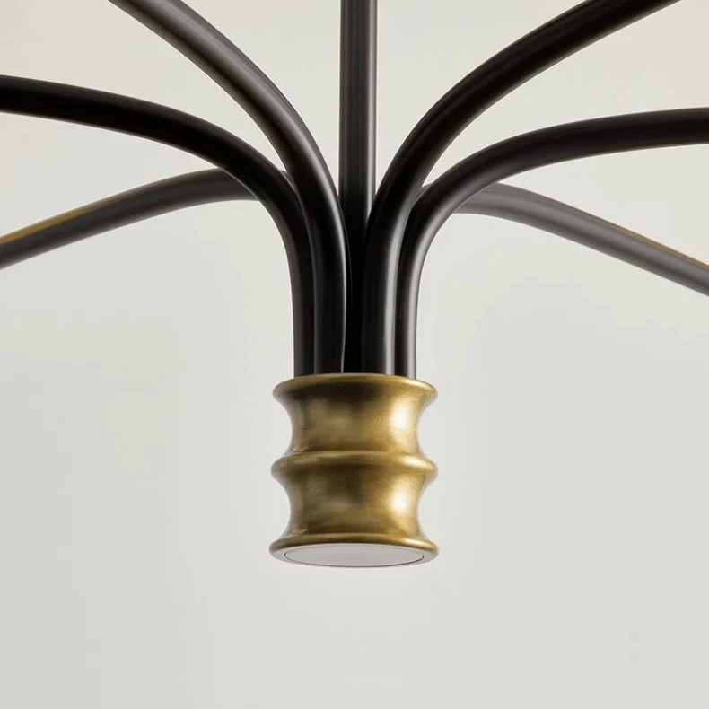2 3 6 8 10 Lights White Lampshade Black Metal