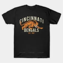 Cincinnati unisex brand tee shirt o-neck fashion tshirt tops Humor t-shirt vintage style man cotton short sleeve Bengals  Shirt