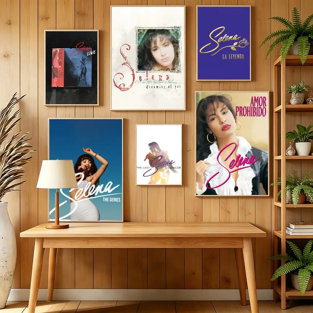 S-Selena Quintanilla Singer Poster HD Self Adhesive Wall Mural Stickers Decals for Bedroom Living Room Home Decor Gift