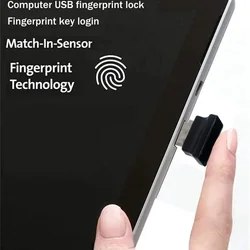 USB Fingerprint Reader Module for Windows 10/11 Hello Biometric Scanner Padlock Fingerprint Unlock Laptop Accessory
