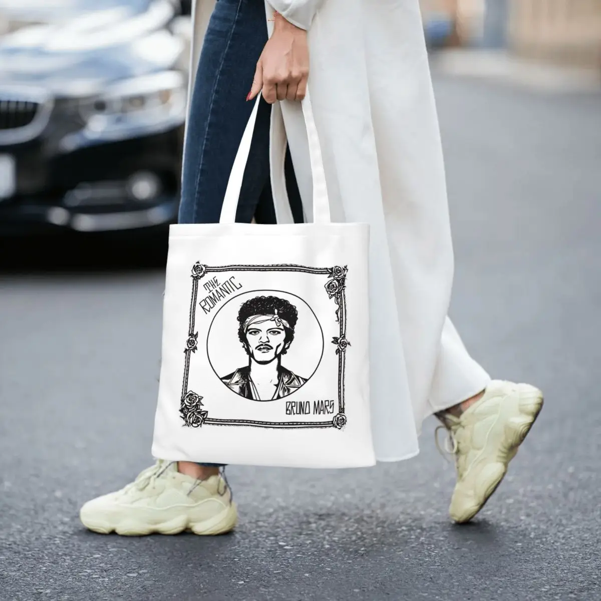 Rapper Bruno Mars Shopper-Tasche, lustige Handtaschen, Polyester-Schultasche, Damen-Designer-Umhängetasche