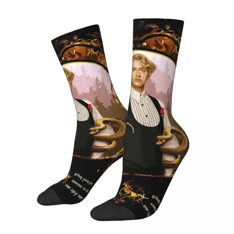 

Y2K Casual Coriolanus Snow Tom Blyth Football The Hunger Games Polyester Crew Socks For Women Men