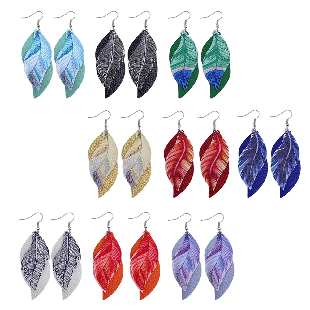 

Earrings Set Artificial PU Durable Fashion Christmas Party Gifts Stylish Adornment Lightweight Accessories