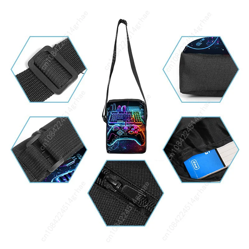 Hot GamePad 3Pcs/Set Backpack With Messenger Bags ,Pencil Bag,School Bag For Boy/Girls Best Gift 2D Cartoon Student School Bags
