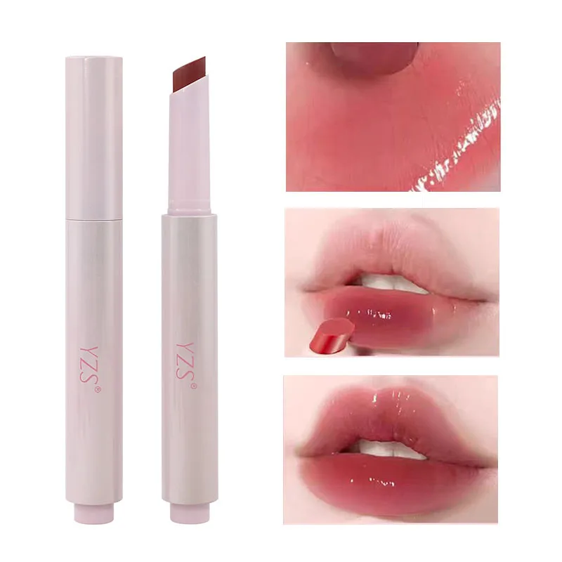 YZS 5 สีลิปสติก Lip Glaze Mirror GLOSS Jelly Essence Hydrating Waterproof Moisturizing LIPS แต่งหน้าเครื่องสําอาง
