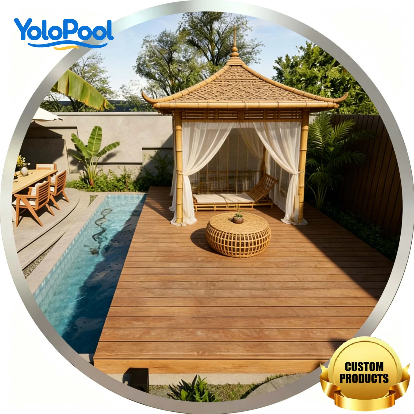 Stainless Steel 304 Swimming Pool Cover Dustproof Corrosion Resistant Safety Enhancement Customized Color Size Easy Install