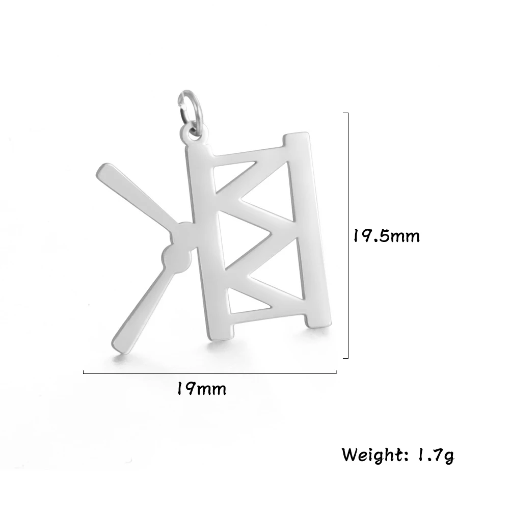 5 teile/los 19x19,5mm Edelstahl Trommel Charms Für Armbänder Diy Halskette Erkenntnisse Schmuck Anhänger Groß Zubehör Großhandel – Detail 6