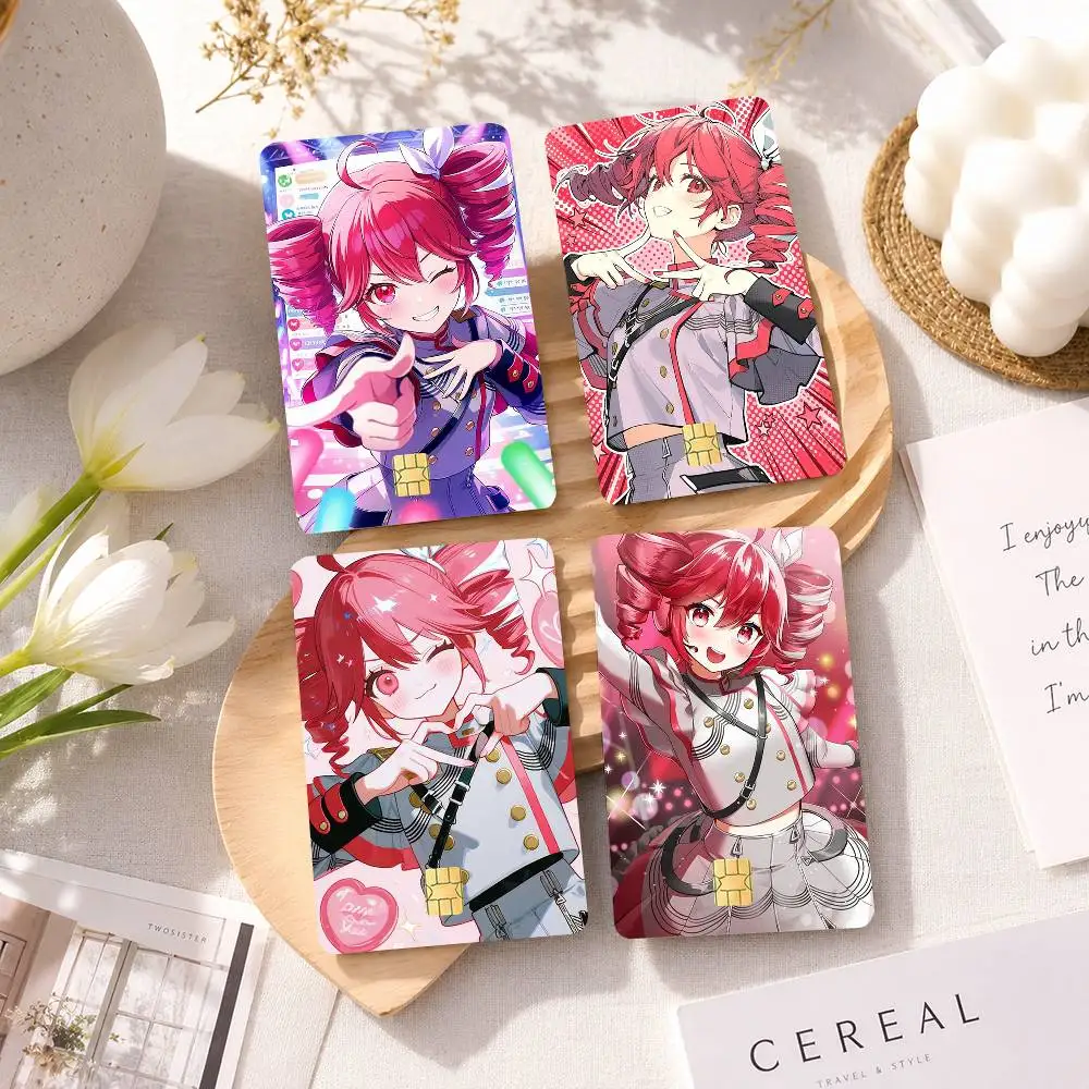 K-Kasane T-Teto Kawaii 4pcs 1Set Laser Holographic Sticker Skin Cover for Credit Bank Debit Card