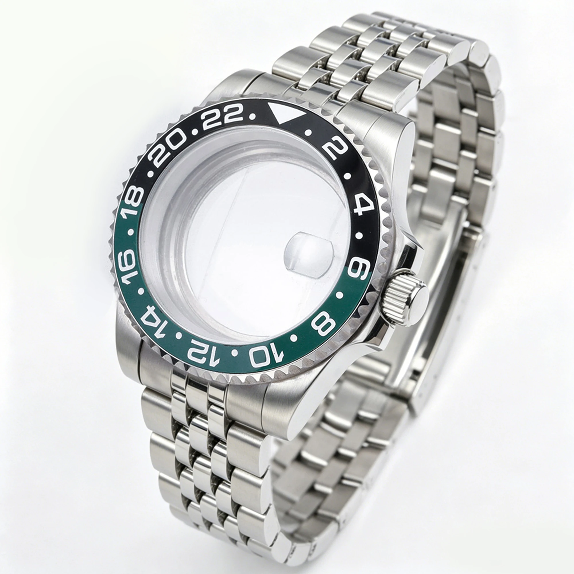 200M Tauchergehäuse 40mm Passend für NH35 NH36 NH34 GMT Uhrengehäuse Jubilee-Armband Saphirglas Schiebeverschluss – Detail 11