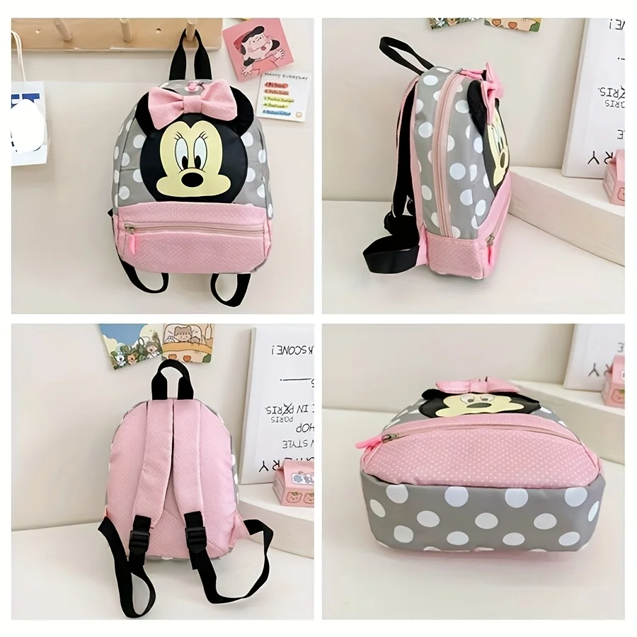 Image 4: Sac à dos Mesuca avec imprimé de personnage de souris de dessin animé, sac d'école élégant et coloré, cadeau parfait pour les femmes et les filles