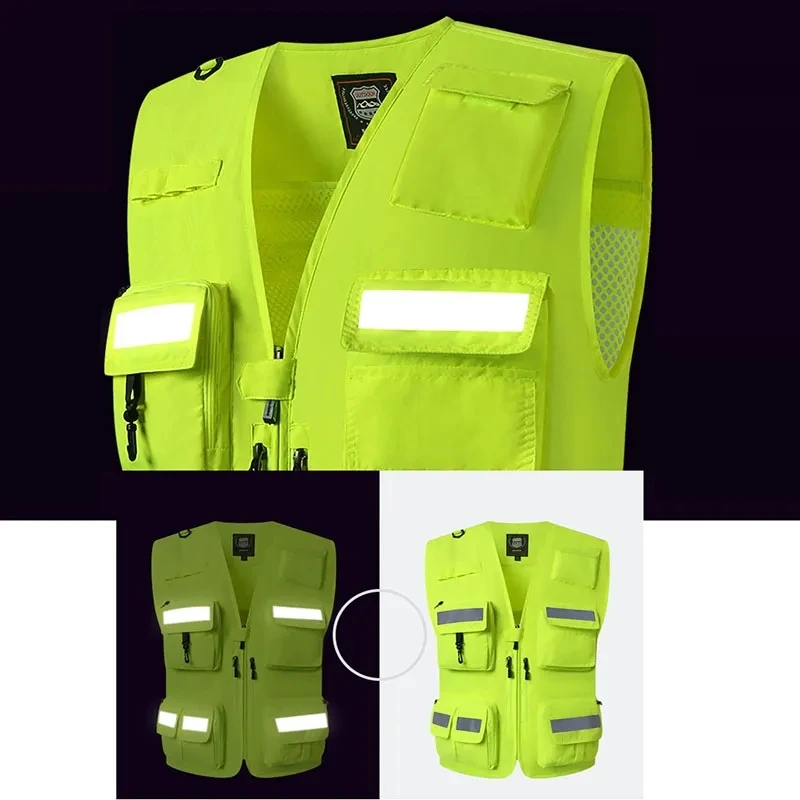 High Visibility Reflective Safety Reflective Vest Personalized Customized Night Cycling Work Clothes For Construction Workers