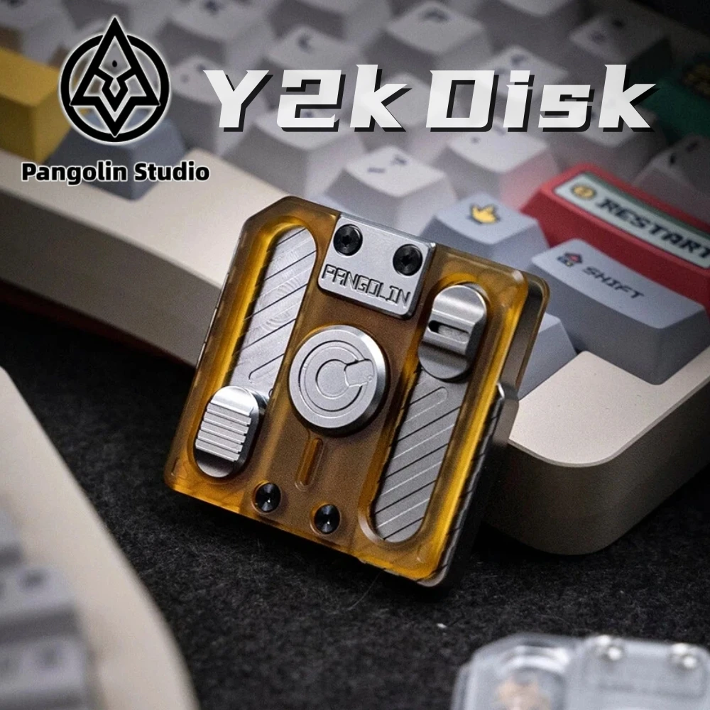 

Pangolin Studio Y2k Disk Fidget Slider Fidget Spinner Stress Relief Toy Fidget Toys Adults Composite Toys PEI Stainless Steel
