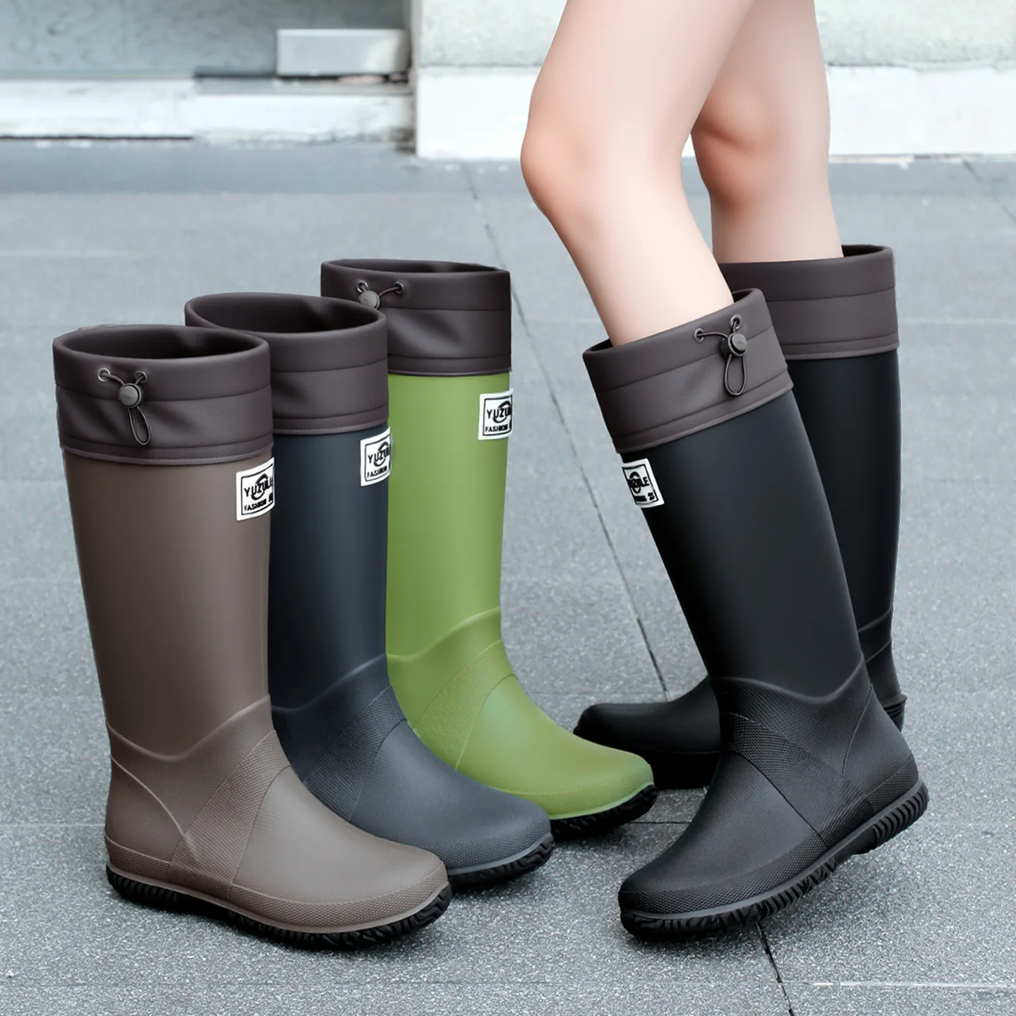 طوي زوجين أحذية المطر الرجال أ - مراجعة Fishing Boots وسعره