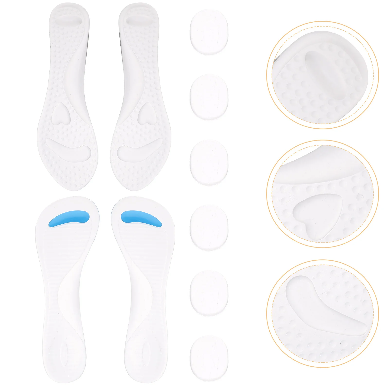 

10Pcs High Heel Insoles Gel Inserts Soft Breathable Heel Pads for Comfortable Shoes Support Gel Cushion Inserts