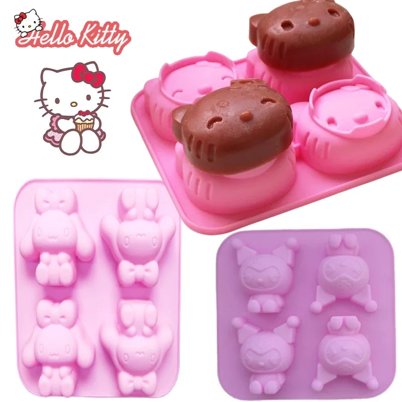 Sanrio Hello Kitty Chocolate Molds Soft Silicone Fondant Resin Art Mould Cake Decoration Pastry Kitchen Baking Accessories Tools