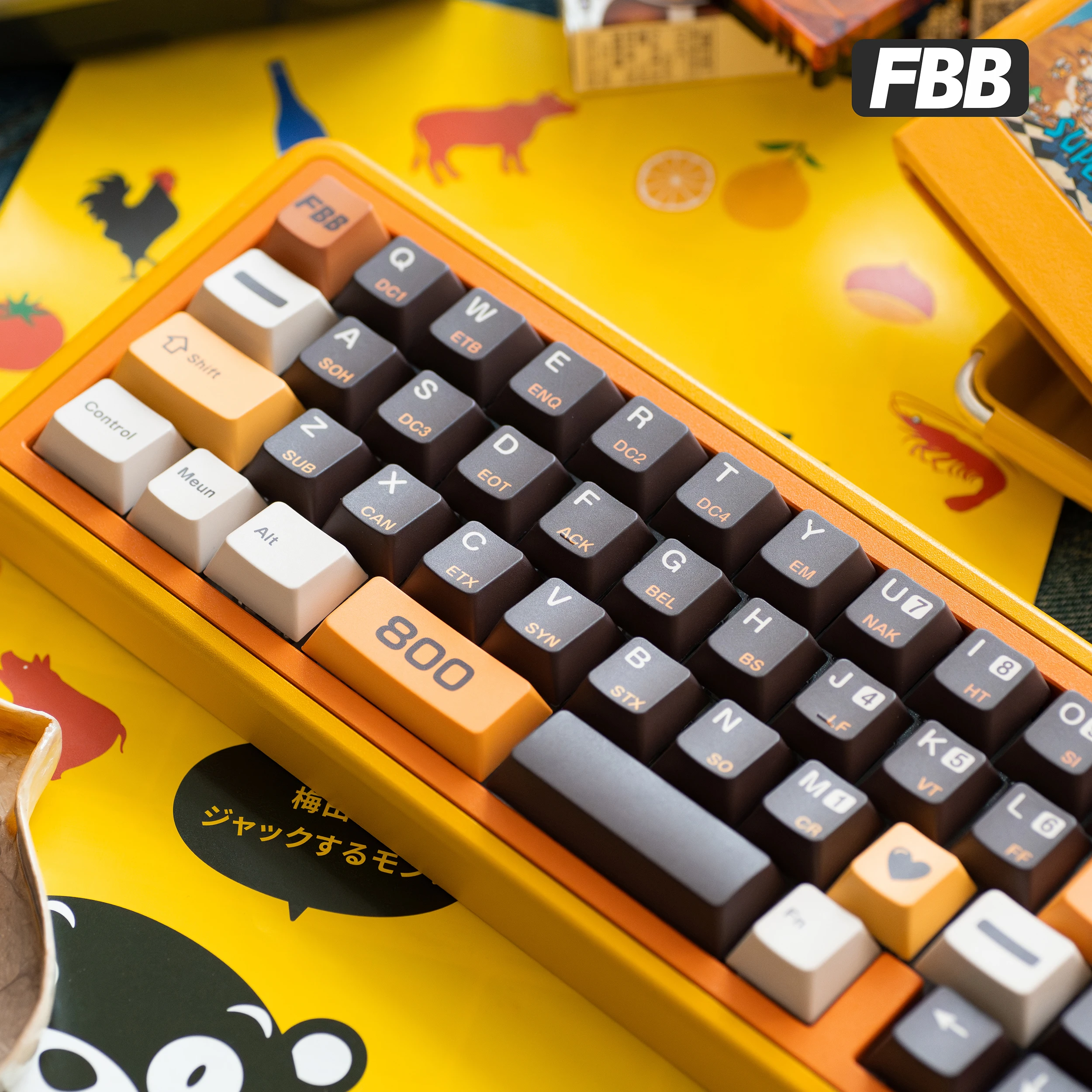 FBB Keycaps 800 Retro Style PBT 1.7mm Thickness MX Switch Mechanical Keyboard Keycap DIY Kit 60% 75% 80% 96% 100% Brown