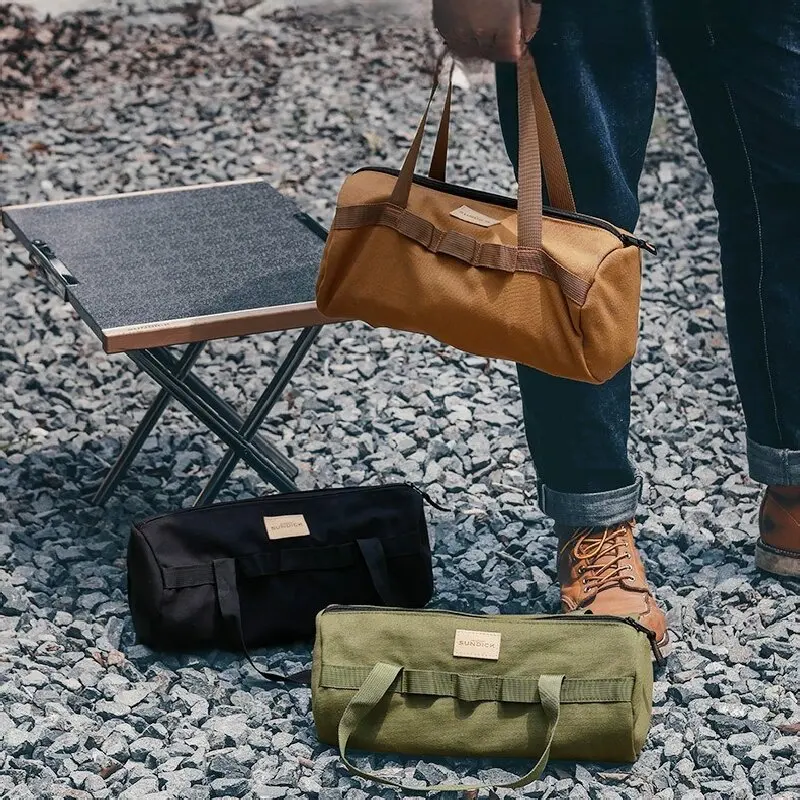 Estuche de transporte para pícnic al aire libre, bolsa para acampar, bolsa para cubiertos, vajilla de gran capacidad, bolso portátil para suministros de viaje