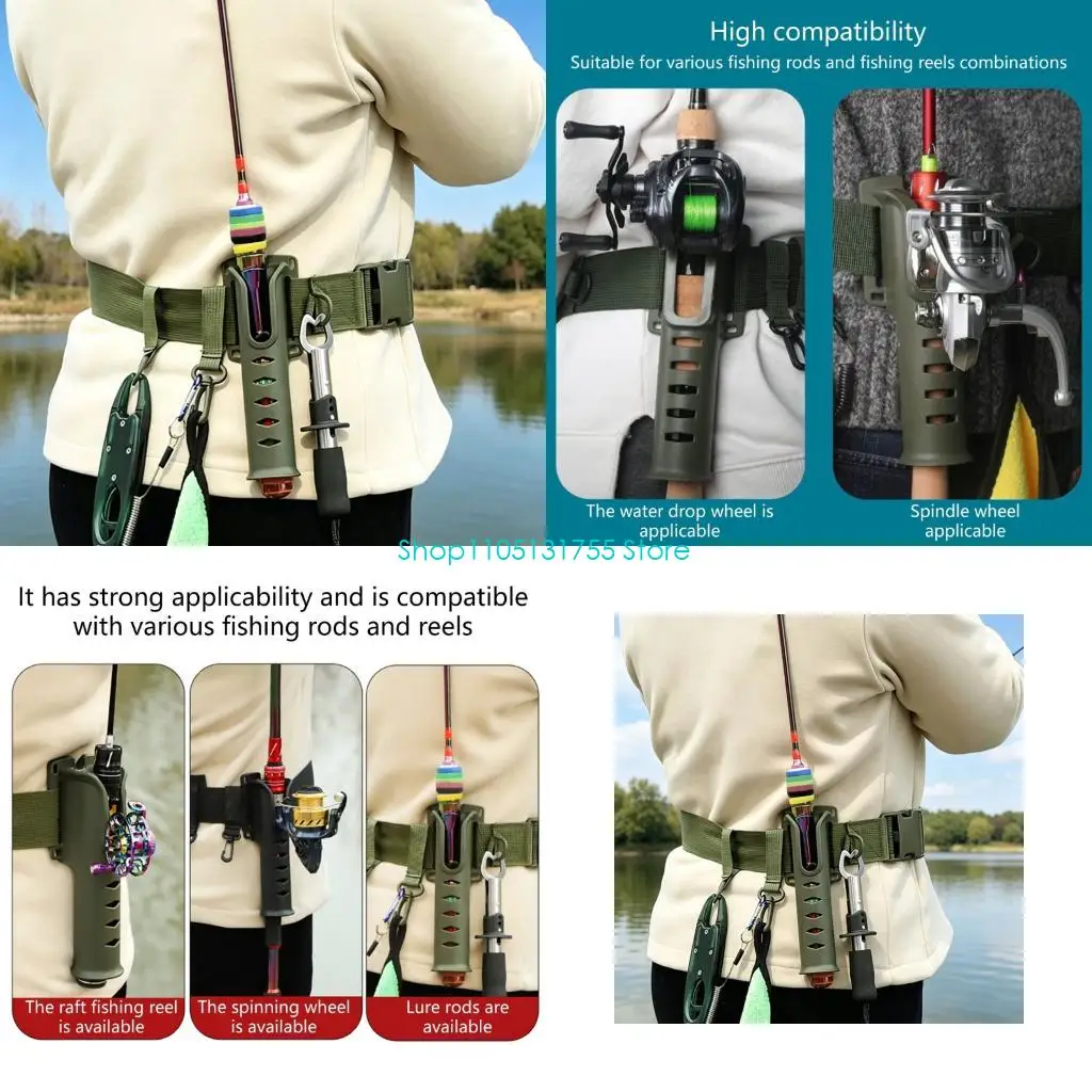 K0EF Fishing Rod Holder Belt Rod Inserter Quick Waist Bracket Fishing Rod Bracket
