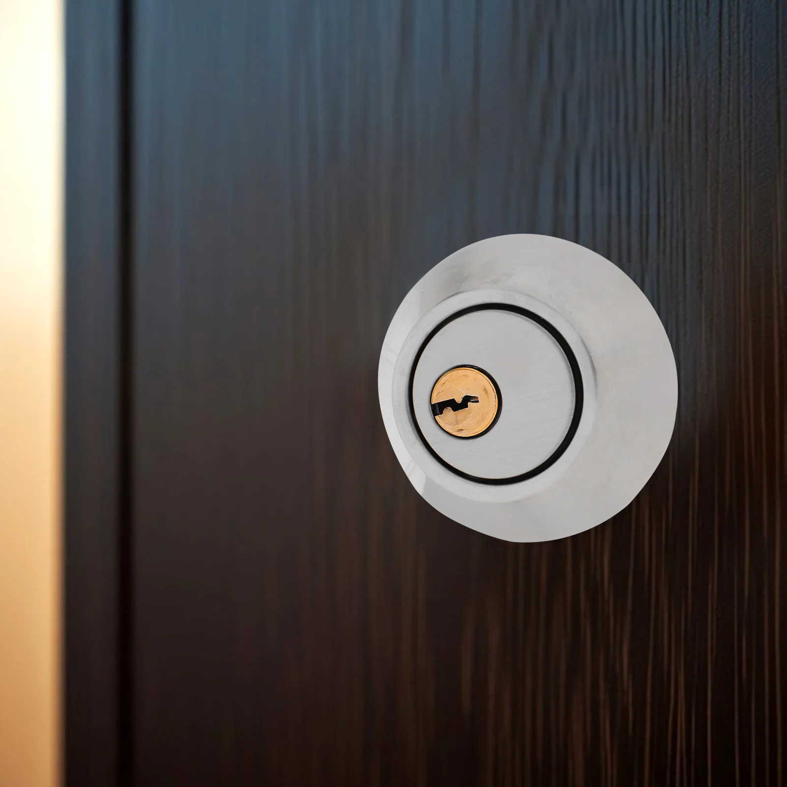 

Single Cylinder Deadbolt Lock Stainless Steel Hidden Door Latch Heavy Duty Keyed Entry Lock 35Mm-50Mm Bronze Finish For Interior