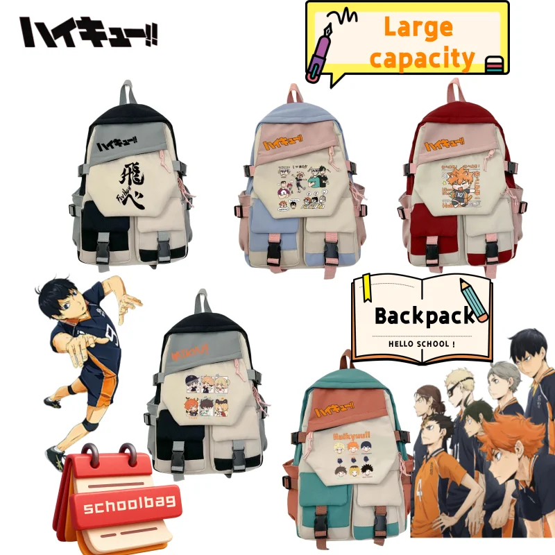 Haikyuu Oikawa Tōru Karasuno Anime Merchandise Cartoon Student Große Kapazität Schule Tasche Kreative Persönlichkeit Rucksack Großhandel