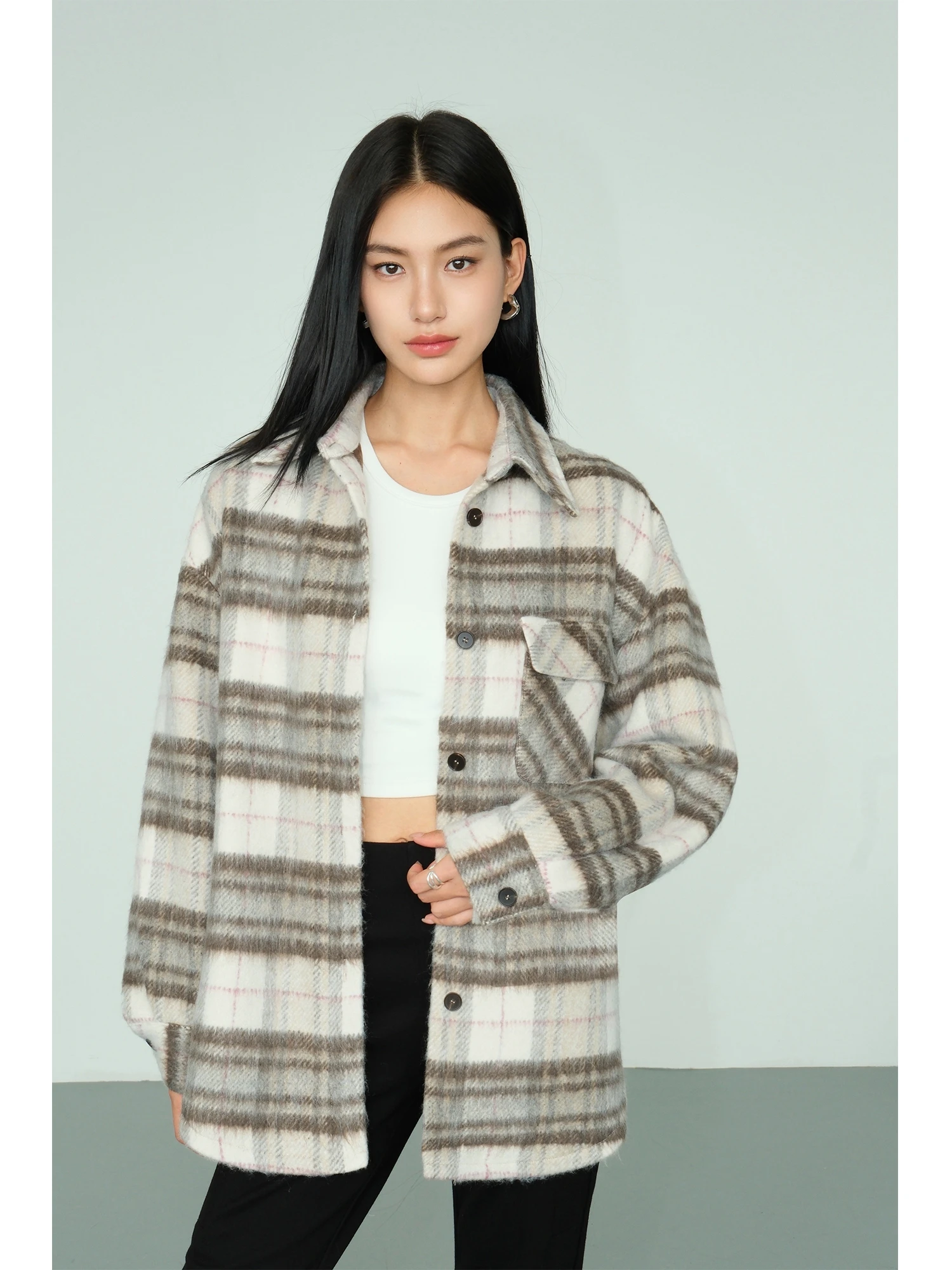 

Женская свободная куртка NEVA HU в клетку, осенне-зимняя новинка, повседневная верхняя одежда из полиэстера, очень комфортная