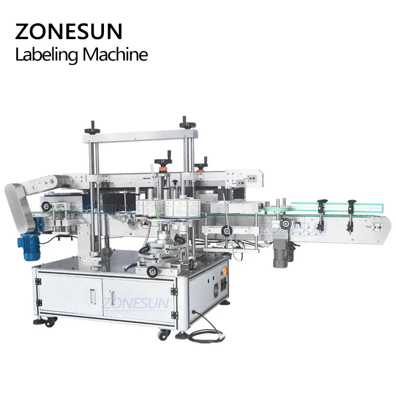 ZONESUN ZS-TB963 High Speed Flat Automatic Round Bottle Labeling Machine Sticker Dispenser Coding Machines For Round Bottles