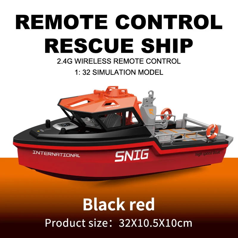 1/32 RC Boat 2.4G Brushless Remote Control Ship 8km/h High Speed Speedboat Model Electric Waterproof Watercraft Toys for Kids