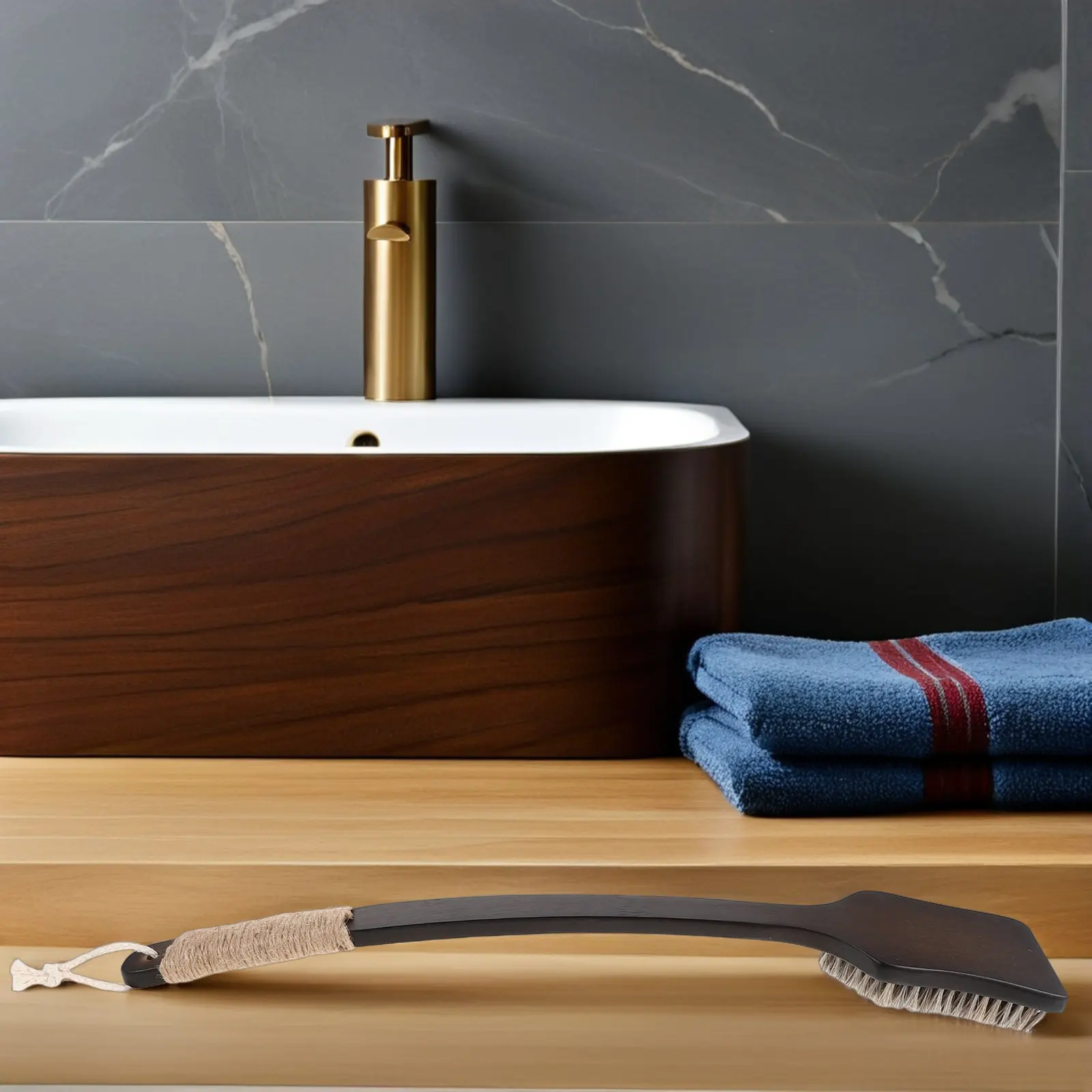 

Long Handle Bamboo Back Scrubber Shower Brush for Men Women Exfoliating Body Brush Gentle Massage Fast Drying Slip Resistant