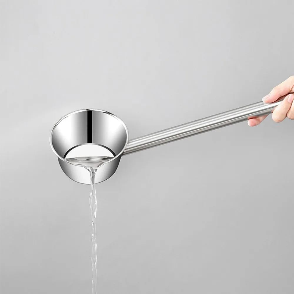 

Big Stainless Steel Water Ladle Long Handle Anti Scalding Resturant Soup Ladle Thickened Sauce Seasoning Spoon Household