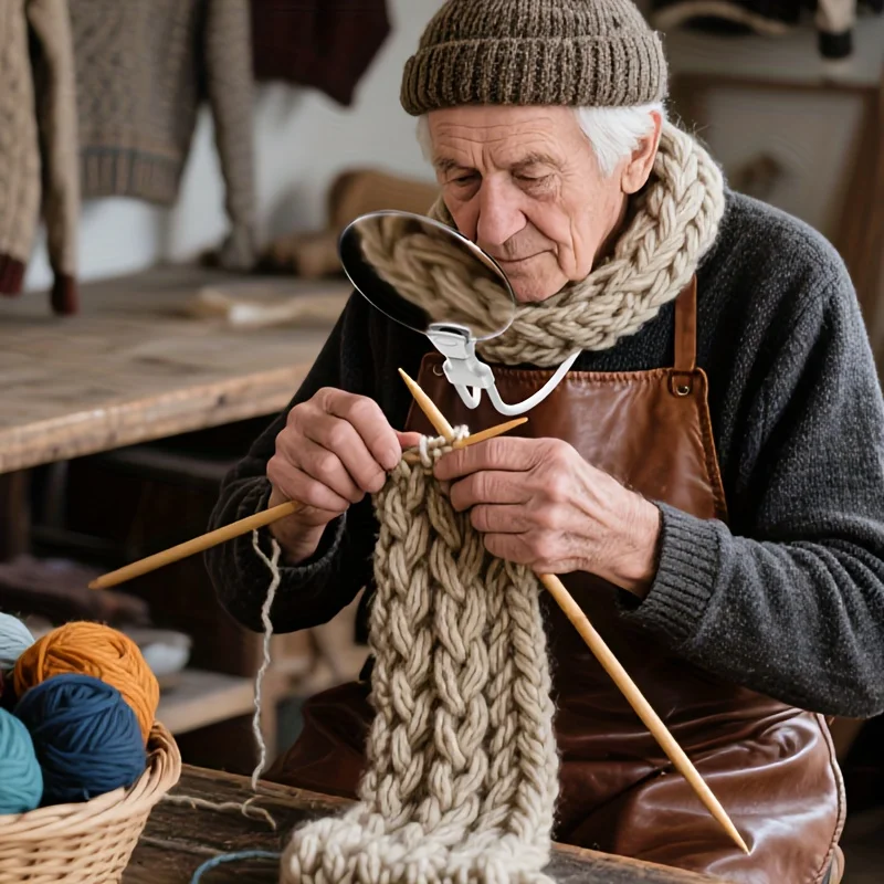 عدسة مكبرة محمولة 3 في 1 مع عدسة مكبرة كبيرة مقاس 5-10X و5.12 بوصة وعدسة مضادة للوهج - حامل قابل للتعديل وحزام للرقبة قابل للفصل #4